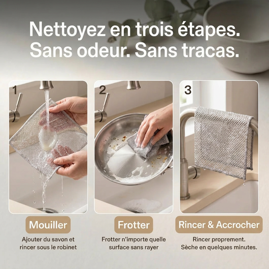 LuxScrub™ L'éponge qui ne raye pas (et ne pue jamais)