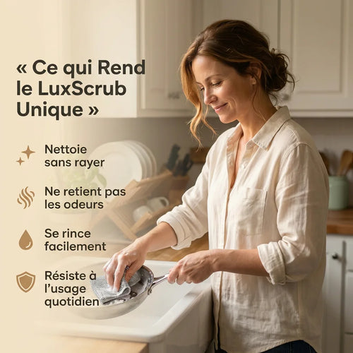 LuxScrub™ L'éponge qui ne raye pas (et ne pue jamais)